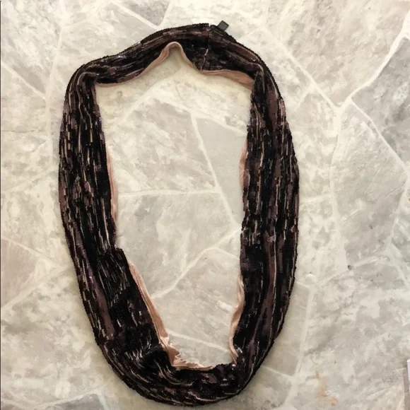 Express brown sequins shiny sparkly infinity scarf - Picture 2 of 4